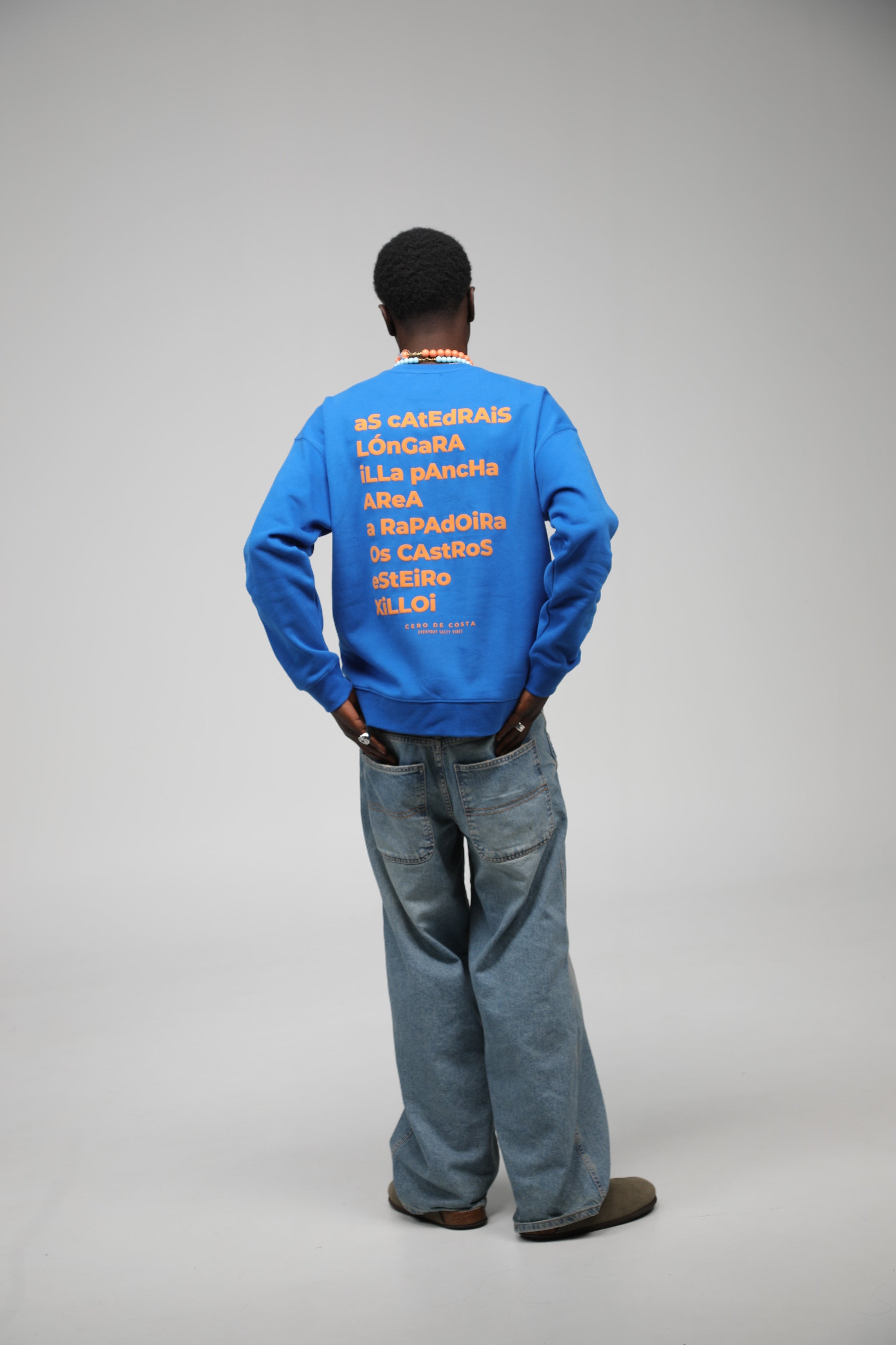 SUDADERA LUGO AZUL/NARANJA